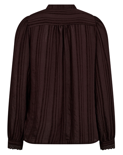 Co'Couture - Kesi CC Lace Skjorte - Dark Brown